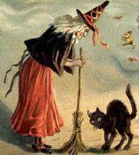 Witch with black cat